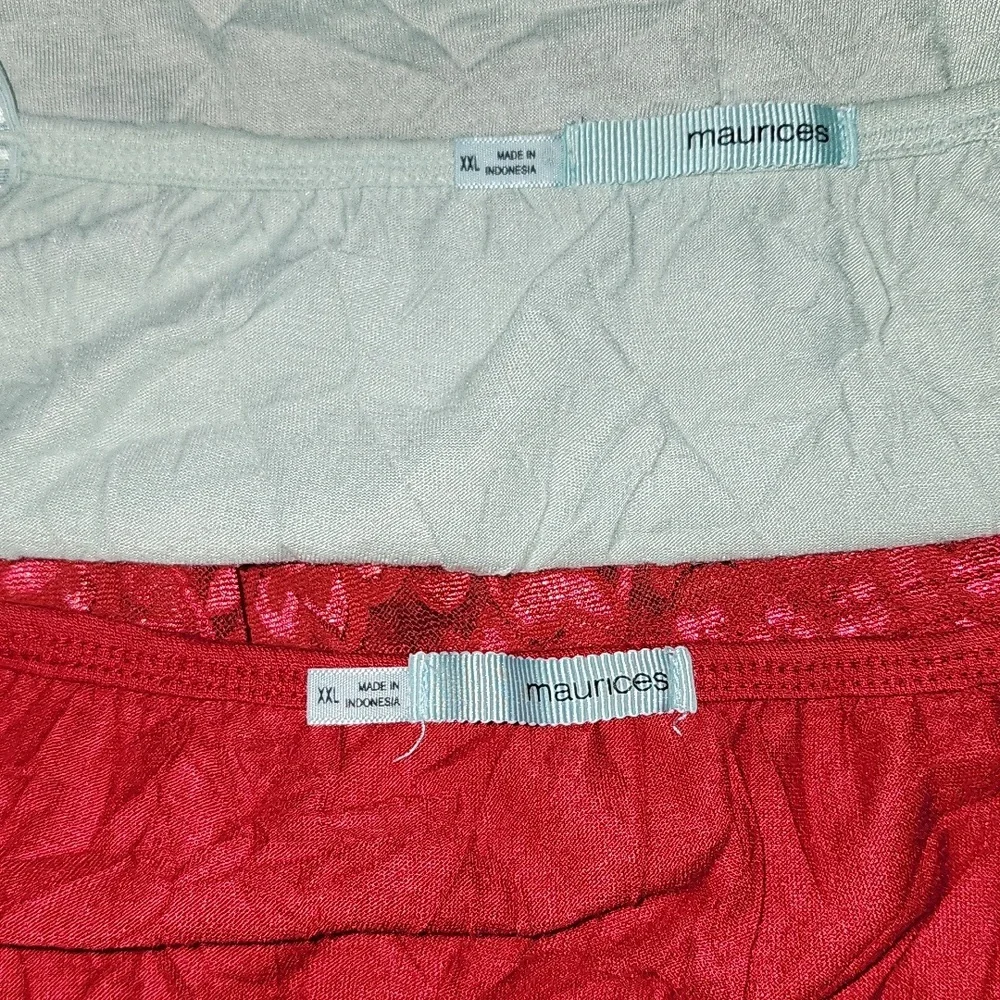 Maurices Lace Trim Cami Set - Red and Mint - Picture 3 of 4